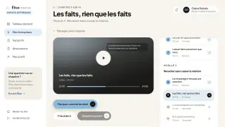 La vidéo, et le sommaire à côté