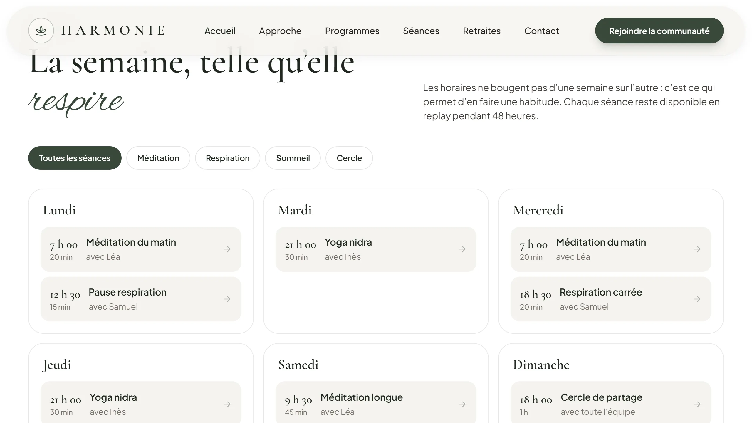 La semaine qui ne bouge pas