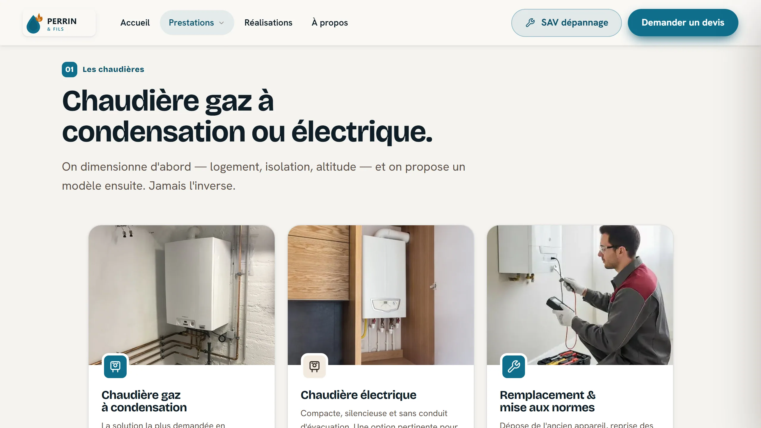 Une page entière par spécialité