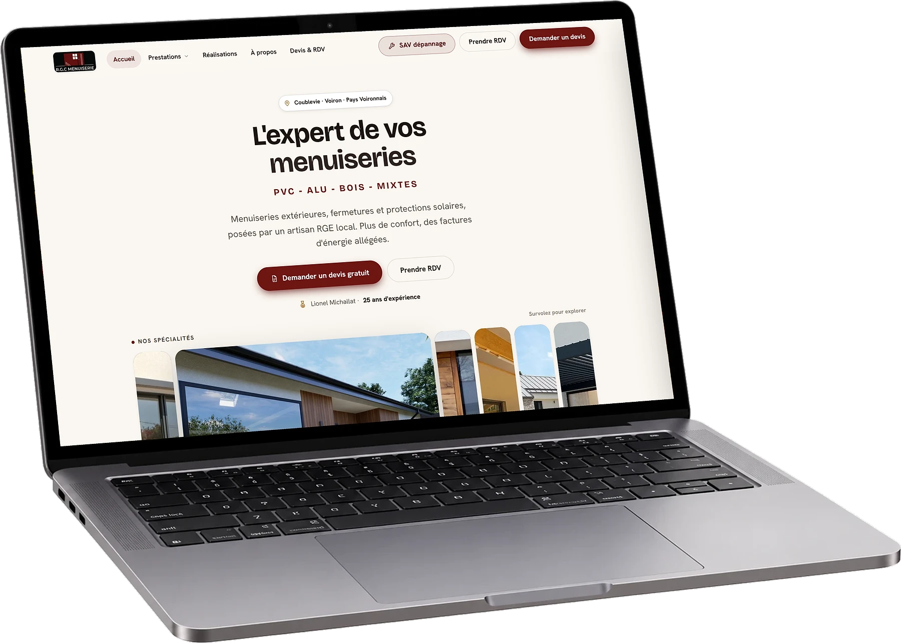 Le site de RGC Menuiserie, menuisier à Coublevie et dans le Pays voironnais